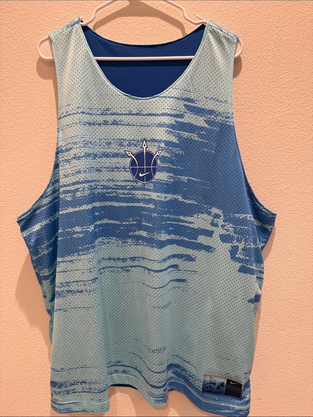 Nike Men’s Light Blue and Royal Blue Swim Rash Guard Tank